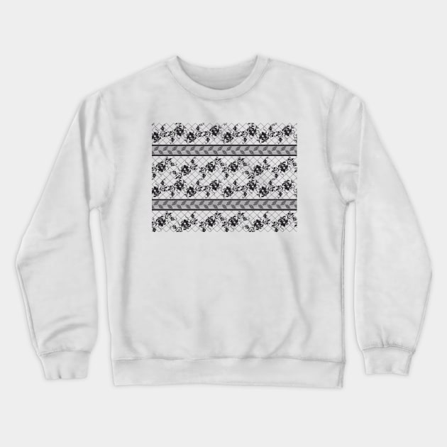 Black Lace Pattern Crewneck Sweatshirt by ilhnklv